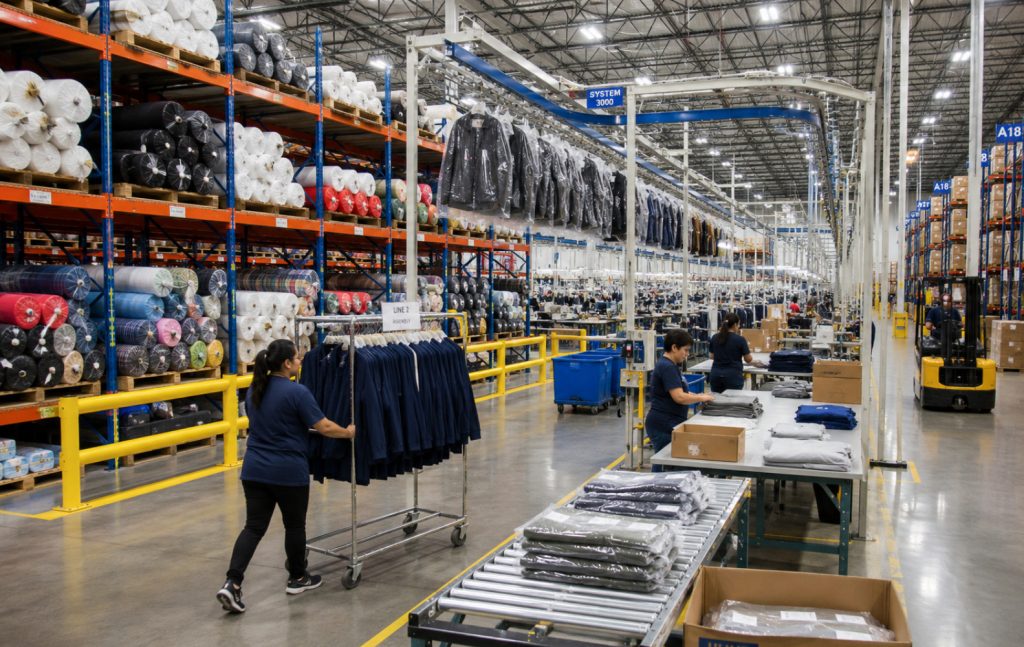 Textile Apparel Manufacturing Material Handling Solutions Storage Production Flow Distribution Buckeye Industrial